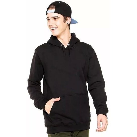 Blusa Vesttuario Moletom Capuz Bolso Canguru Liso Flanelado Masculino