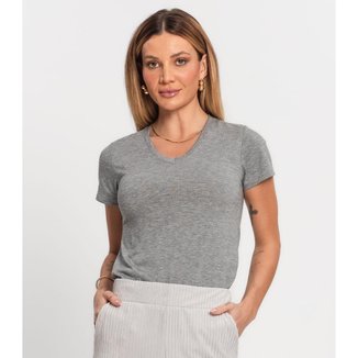 Blusa Viscolight Básica Feminina Kohmar Cinza