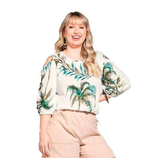 Blusa Feminina Plus Size Crepe Georgette Zattini