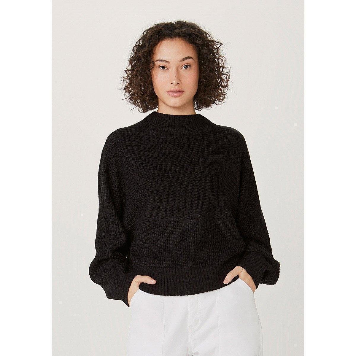 Blusão Básico Feminino Em Tricot Texturizado - K4JF1ASI5 - Preto Menor preço em Blusão Básico Feminino Em Tricot Texturizado - K4JF1ASI5 - Preto