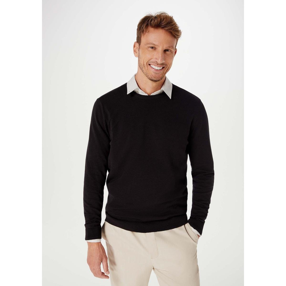 Blusão Básico Hering Em Tricô De Algodão Masculino Menor preço em Blusão Básico Hering Em Tricô De Algodão Masculino