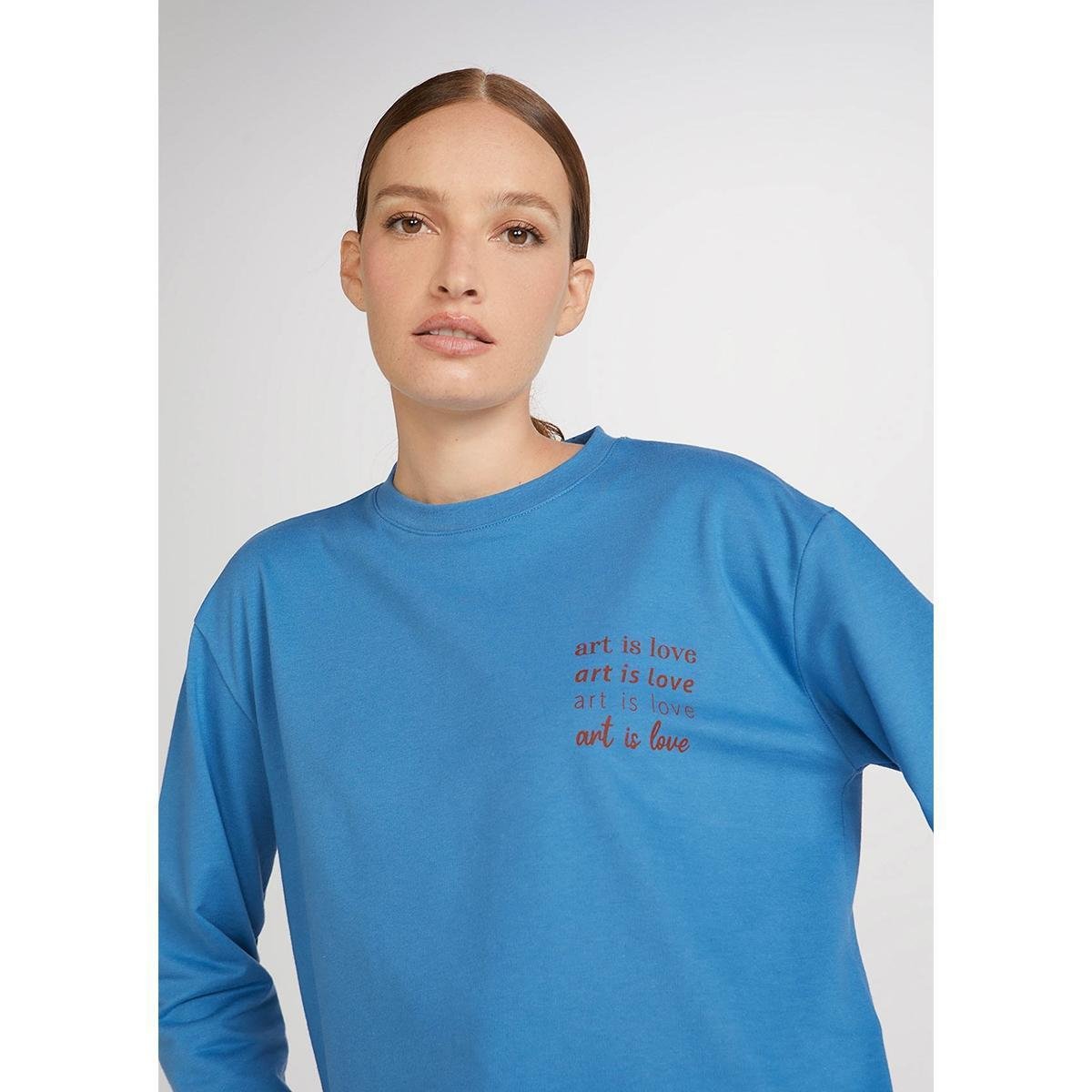 Blusão Feminino Modelagem Box Em Moletom - 06BBAU6EN3 - Azul Menor preço em Blusão Feminino Modelagem Box Em Moletom - 06BBAU6EN3 - Azul