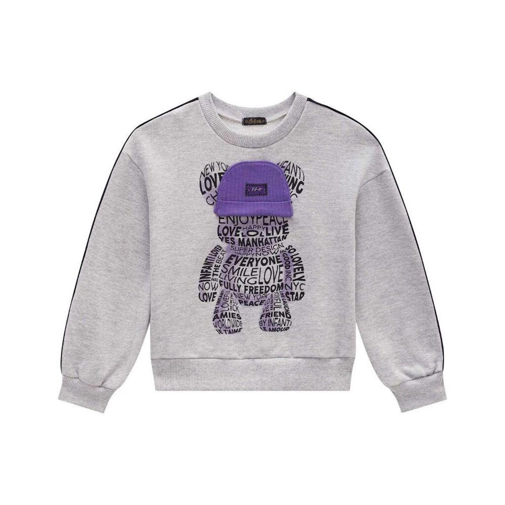 Blusão Infantil menina Moletom Infanti Ref 64257