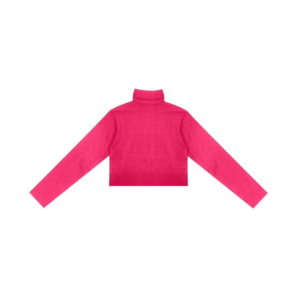 Blusão Juvenil Feminino Em Tricot Gola Alta Minty Rosa