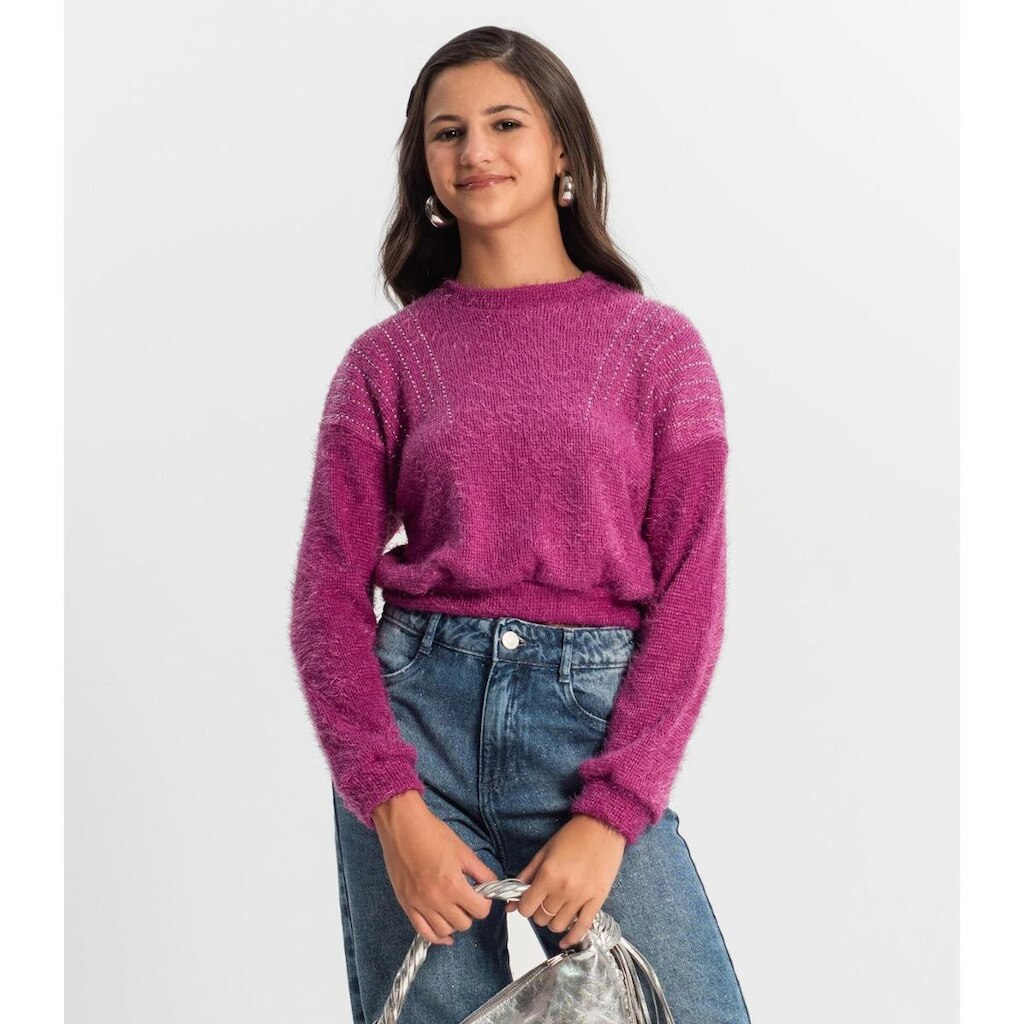 Blusão Juvenil Minty Em Tricot Feminino