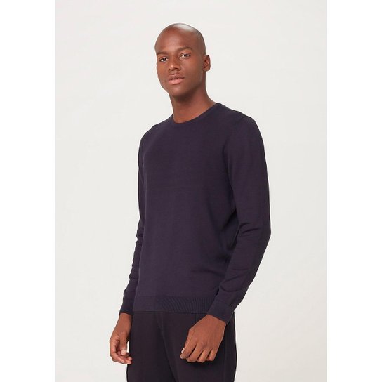 Blusão Masculino Básico Em Tricô De Algodão - K0WGEAISI5 - Azul