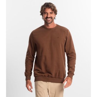 Blusão Masculino Plus Size Moletom Básico Diametro Marrom