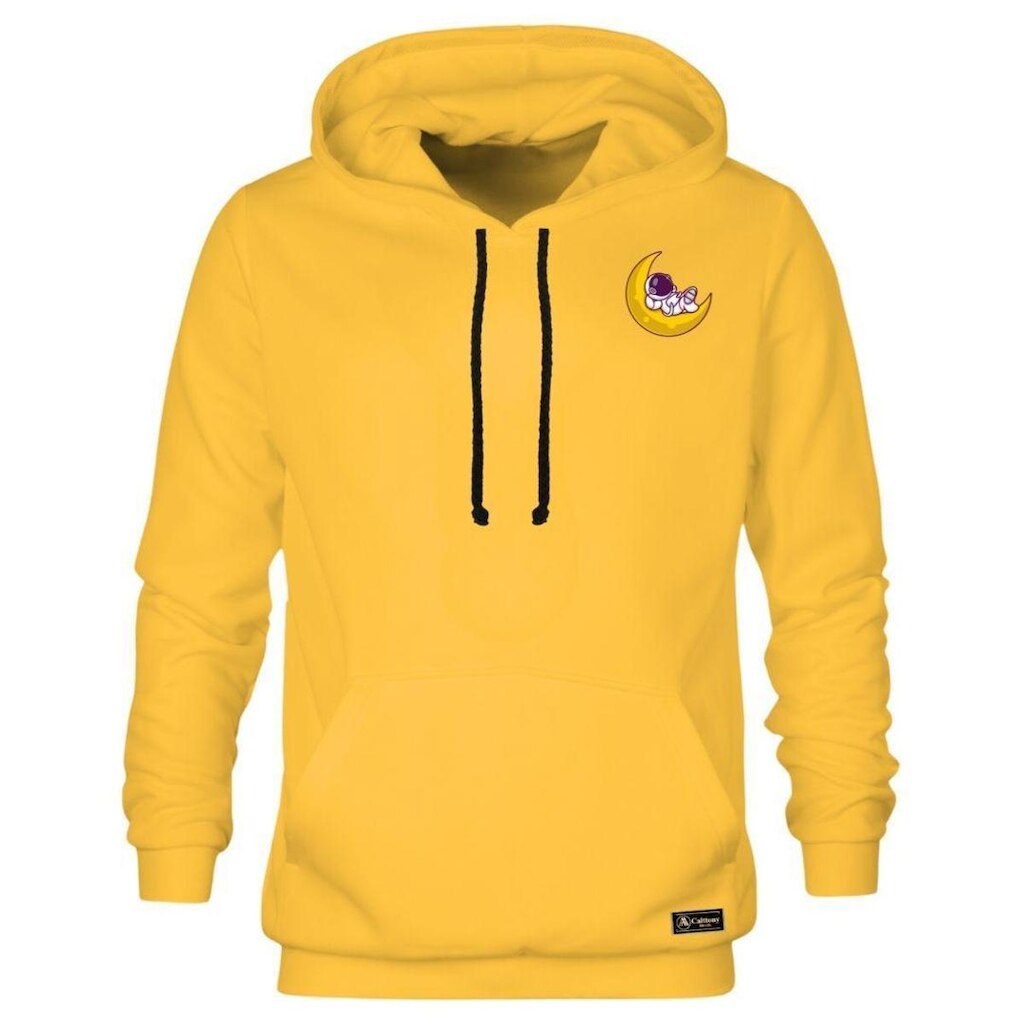 Blusão Moletom Canguru Lua Astronauta Masculino e Feminino Personalizado com Capuz e Bolso