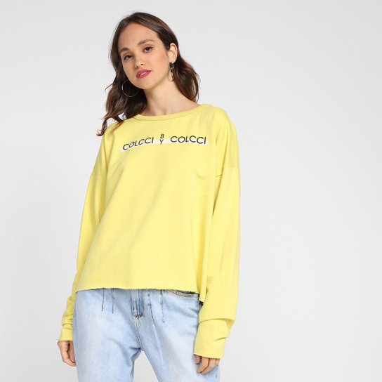 Blusão Moletom Colcci Básico Feminino - Amarelo