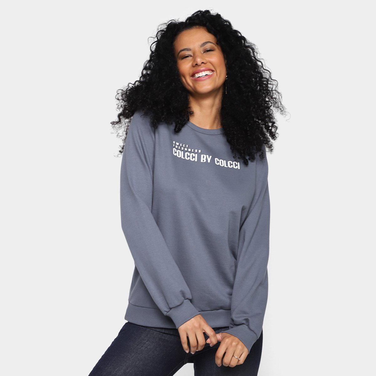 Blusão Moletom Colcci By Colcci Feminino - Cinza Menor preço em Blusão Moletom Colcci By Colcci Feminino - Cinza