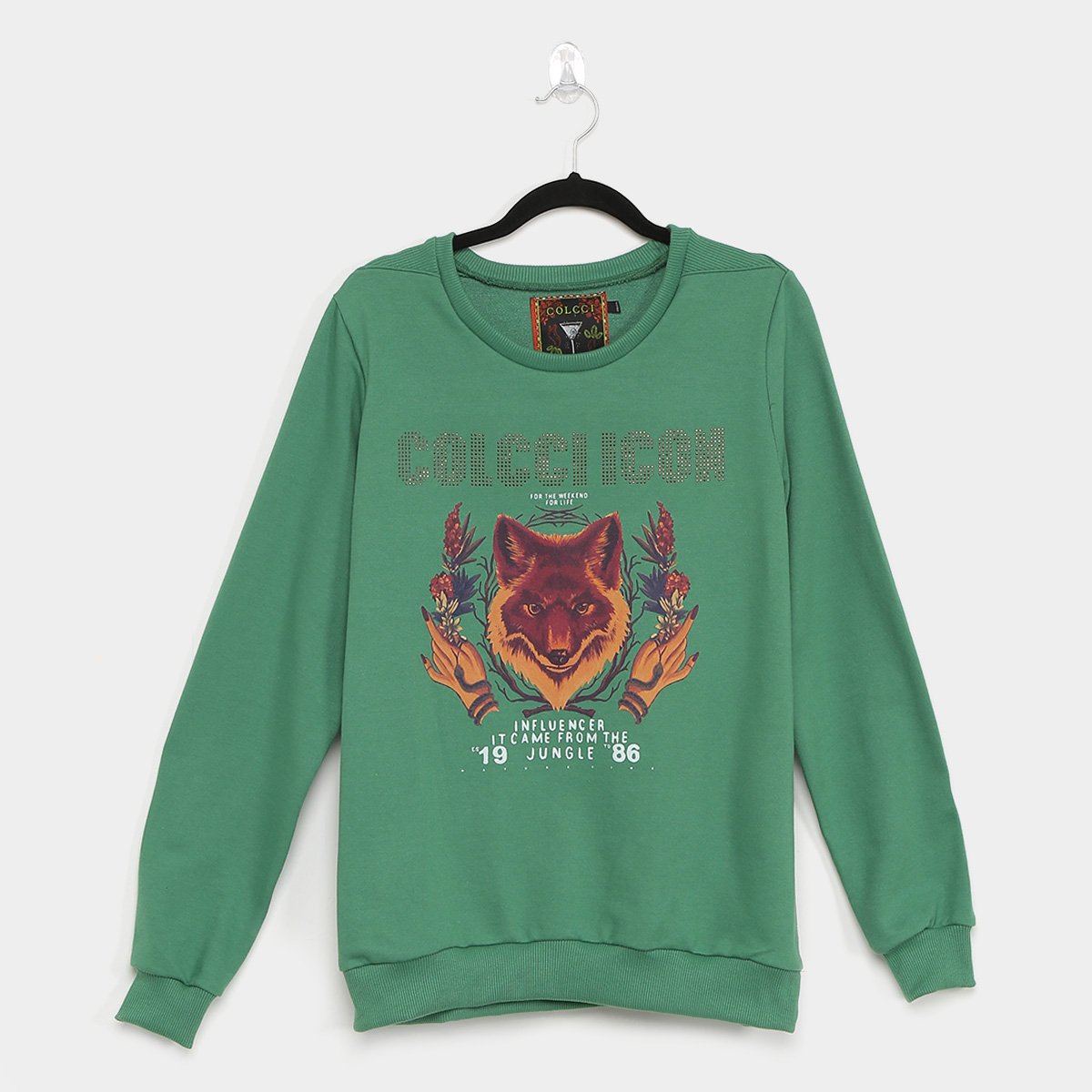 Blusão Moletom Colcci Influencer Com Aplicação Feminino - Verde Menor preço em Blusão Moletom Colcci Influencer Com Aplicação Feminino - Verde