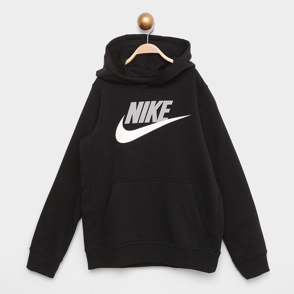Blusão Moletom Juvenil Nike B NSW Club + HBR Masculino Menor preço em Blusão Moletom Juvenil Nike B NSW Club + HBR Masculino