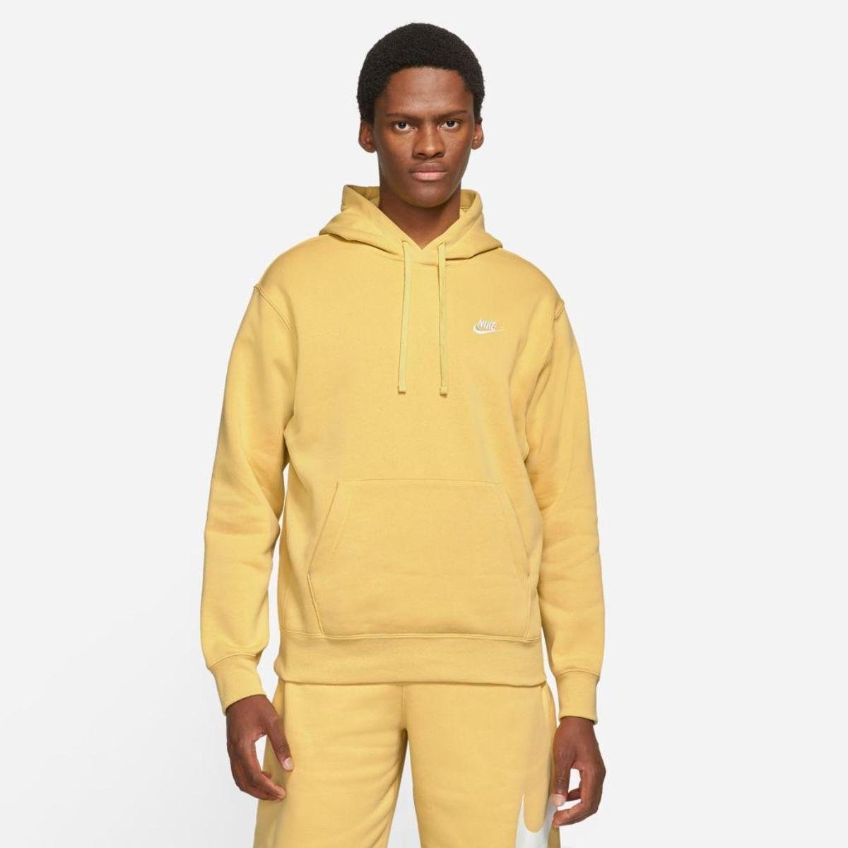 Blusão Nike Sportswear Club Fleece Masculino - Amarelo Menor preço em Blusão Nike Sportswear Club Fleece Masculino - Amarelo