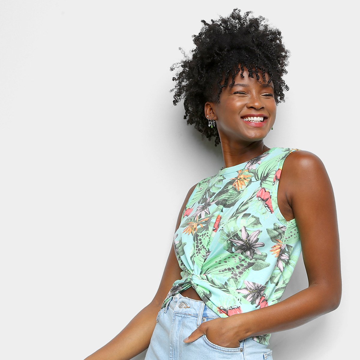 Blusas Volare Nó Feminina - Verde claro Menor preço em Blusas Volare Nó Feminina - Verde claro