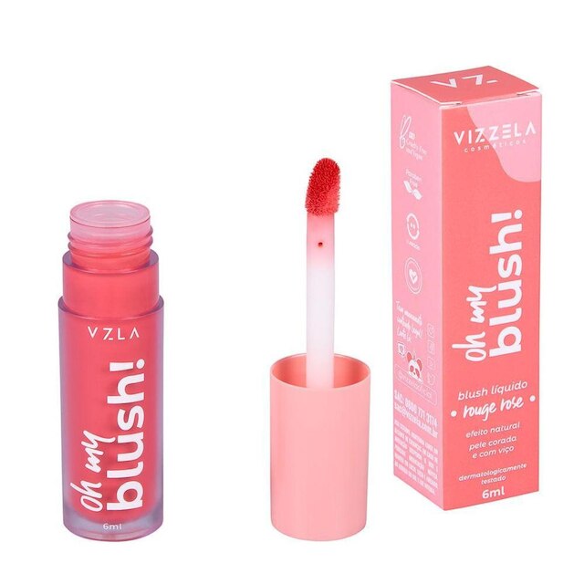 Blush Líquido Vizzela Oh My Blush Rouge Rose