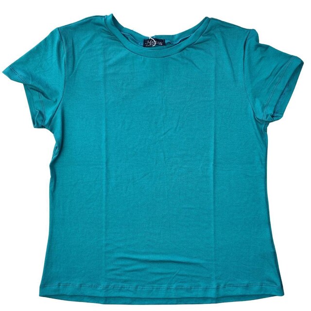 Blusinha Basica Feminina Viscolycra Premium Lunelli Gola U Manga Curta Marcia Piovan
