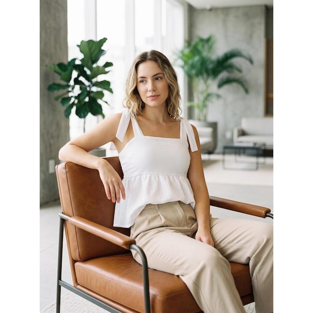 Blusinha Bata Feminina Peplum Alça Larga Amarrar Casual Corporativo Trabalho Escritório Elegante