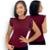 Blusinha Feminina Caneladinha Manguinha Morcego Sem Bojo - Marsala
