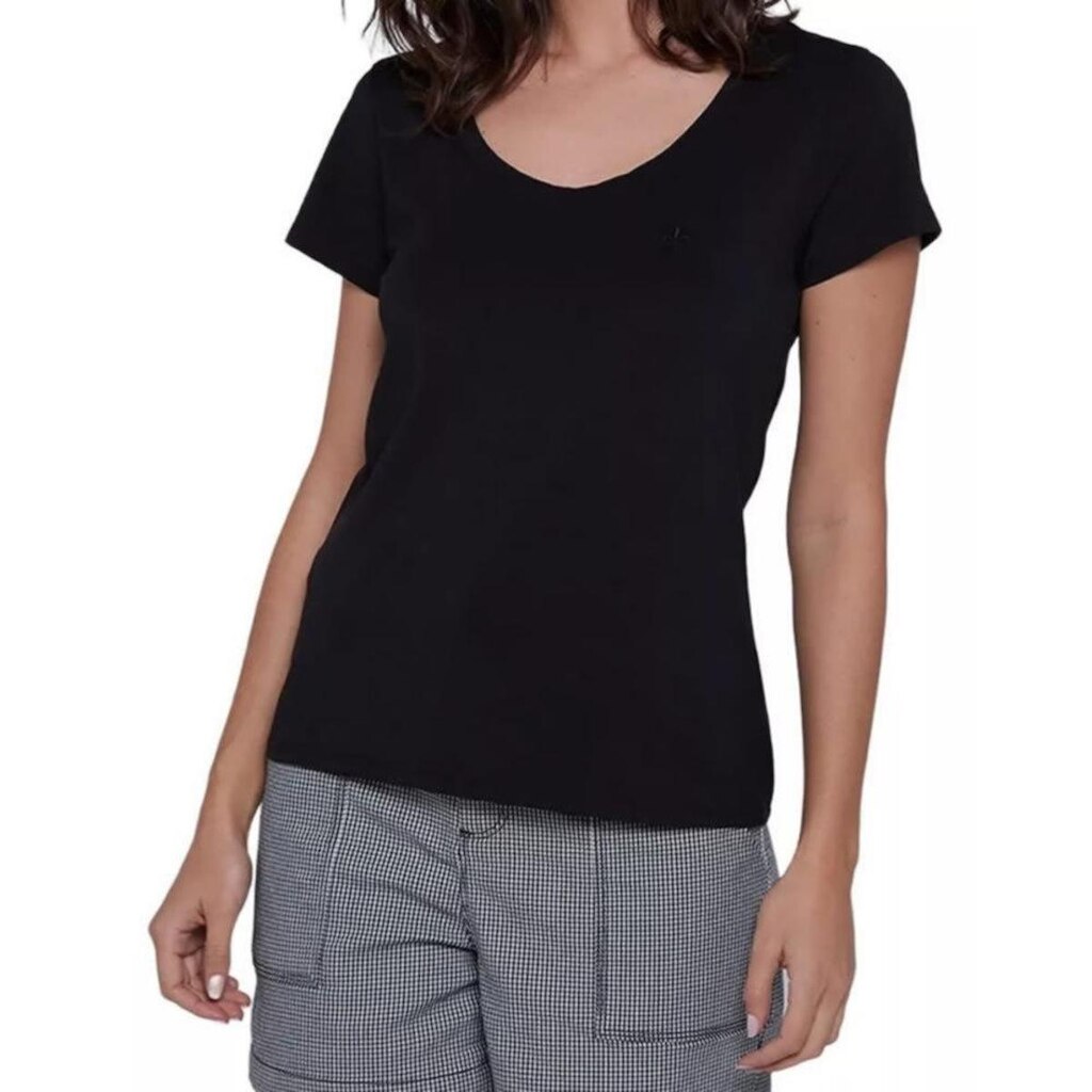 Blusinha Feminina Dudalina MC T-Shirt Malha Preta - 11015001