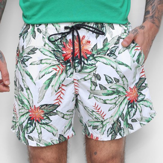 Boardshorts Colcci Es2 Ccs Praia Floral Masculino - Branco