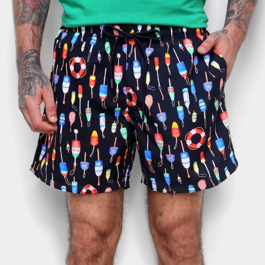 Boardshorts Colcci Es2 Ccs Praia Fundo Do Mar Masculino - Preto