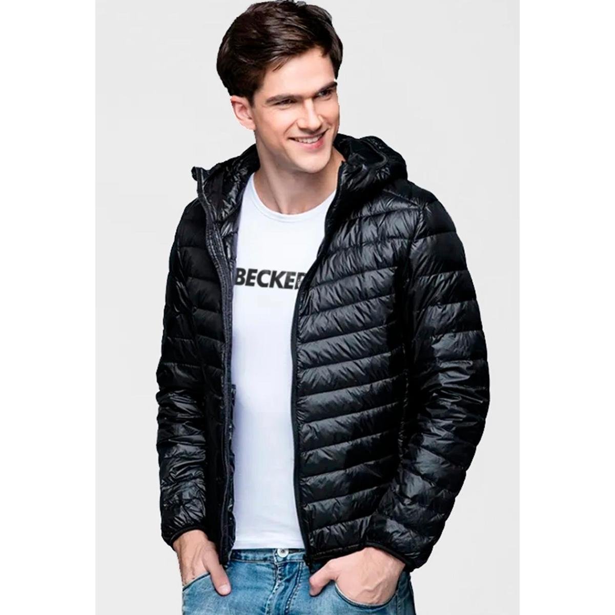 Bobojaco Jaqueta Becker Puffer Impermeável Masculino com Bolsos e Capuz Removível Masculino - Preto Menor preço em Bobojaco Jaqueta Becker Puffer Impermeável Masculino com Bolsos e Capuz Removível Masculino - Preto