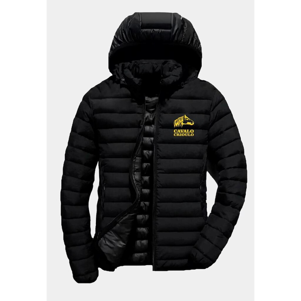 Bobojaco Puffer Cavalo Crioulo Masculina Capuz Removível