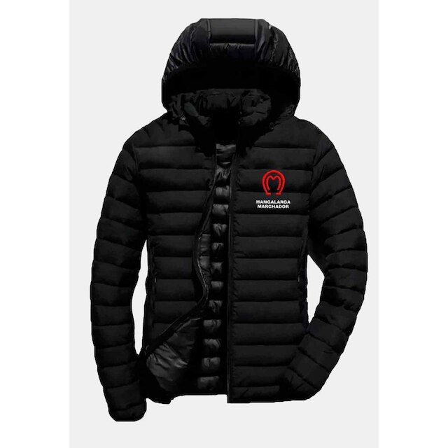 Bobojaco Puffer MangaLarga Marchador Masculina Capuz Removível