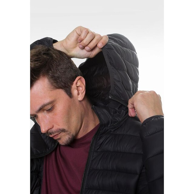 Bobojaco Puffer MangaLarga Marchador Masculina Capuz Removível