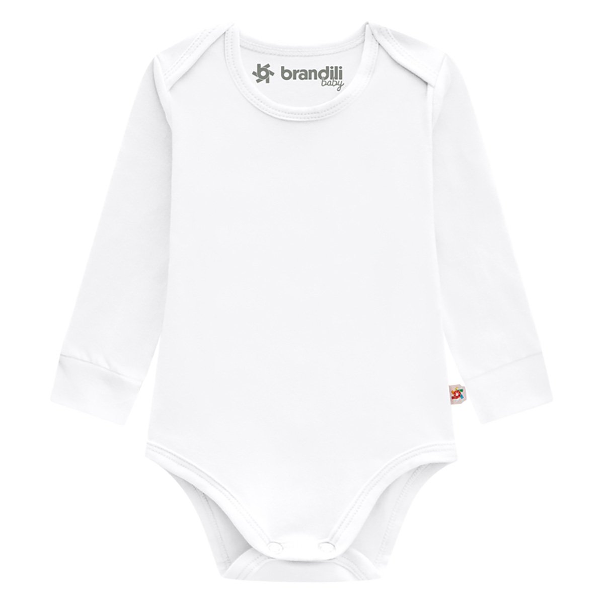 Body Bebê Brandili Básico Manga Longa Masculino - Branco Menor preço em Body Bebê Brandili Básico Manga Longa Masculino - Branco