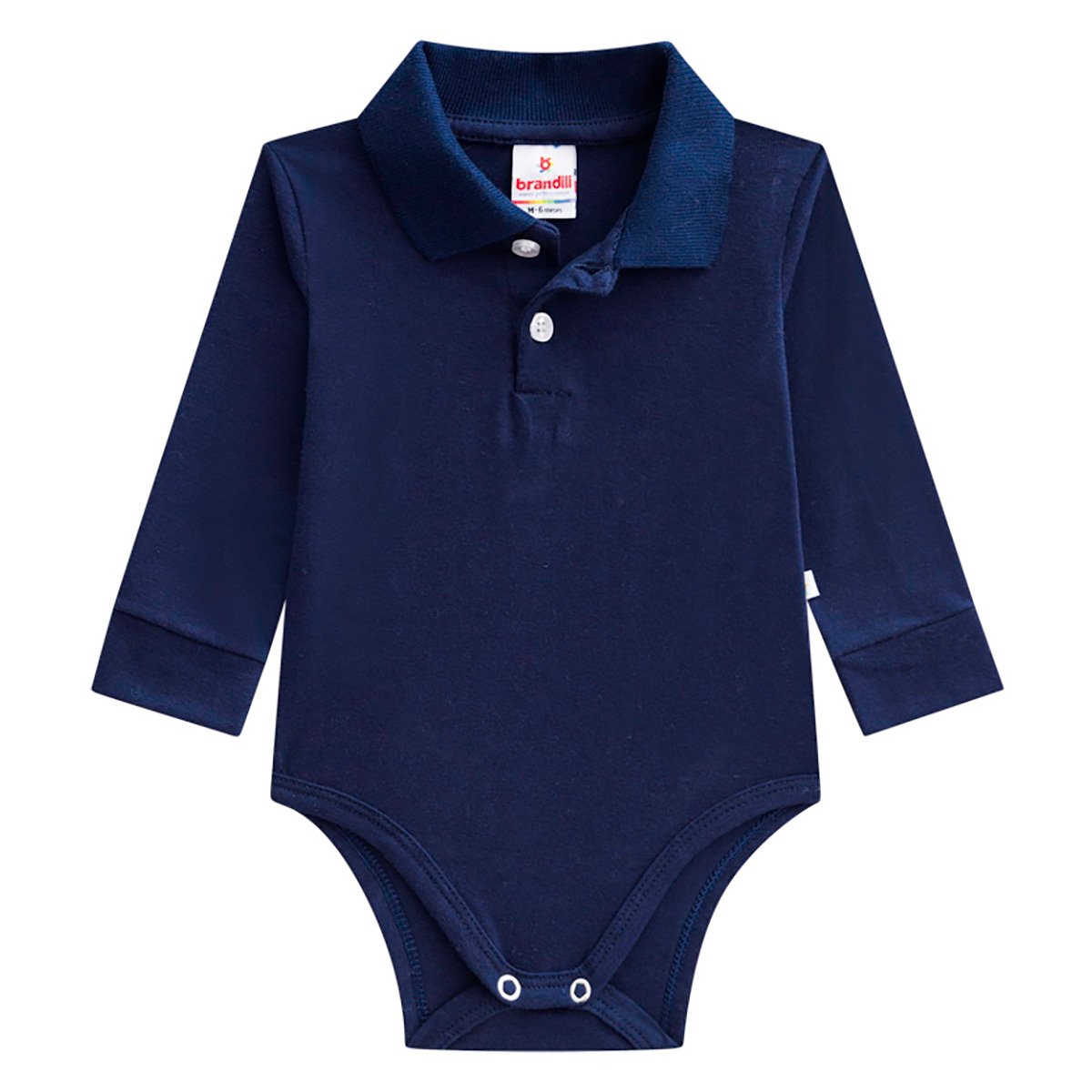 Body Bebê Brandili Manga Longa Masculino - Marinho Menor preço em Body Bebê Brandili Manga Longa Masculino - Marinho