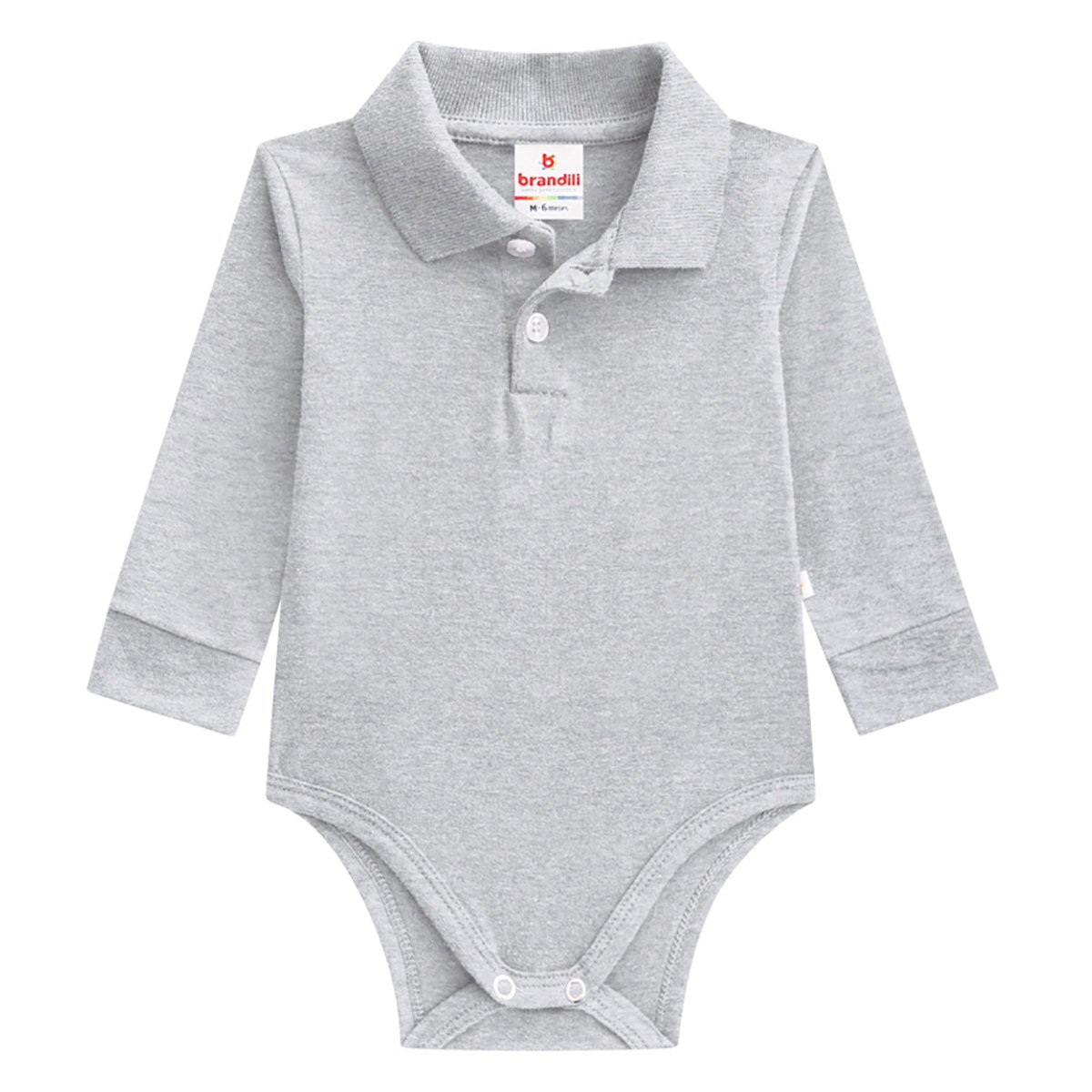 Body Bebê Brandili Manga Longa Masculino - Mescla Menor preço em Body Bebê Brandili Manga Longa Masculino - Mescla