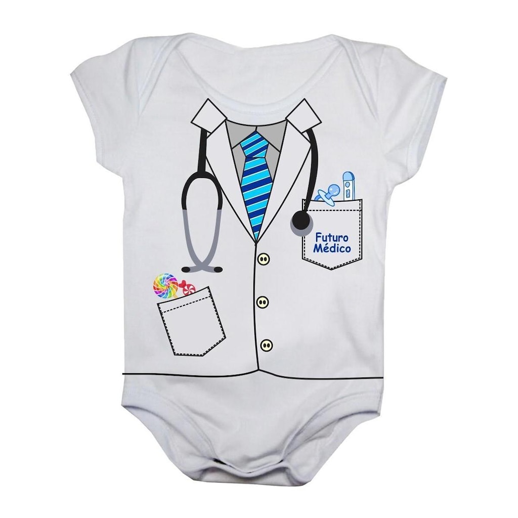 Body Bebê Calupa Manga Curta Estampa Futuro Médico