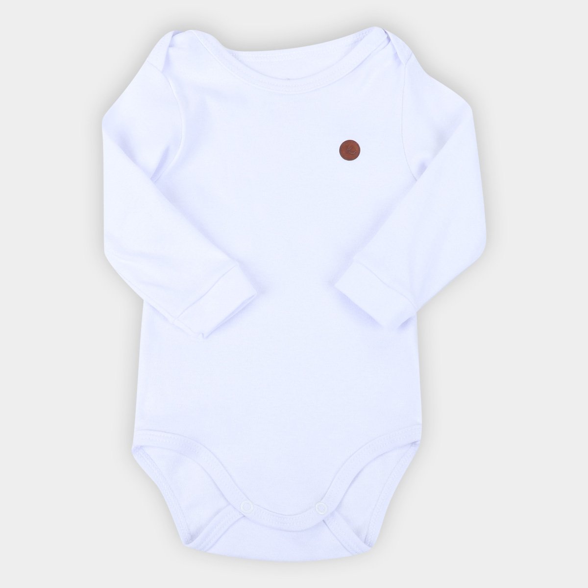 Body Bebê Kamylus Básico Suedine Manga Longa Masculino - Branco Menor preço em Body Bebê Kamylus Básico Suedine Manga Longa Masculino - Branco