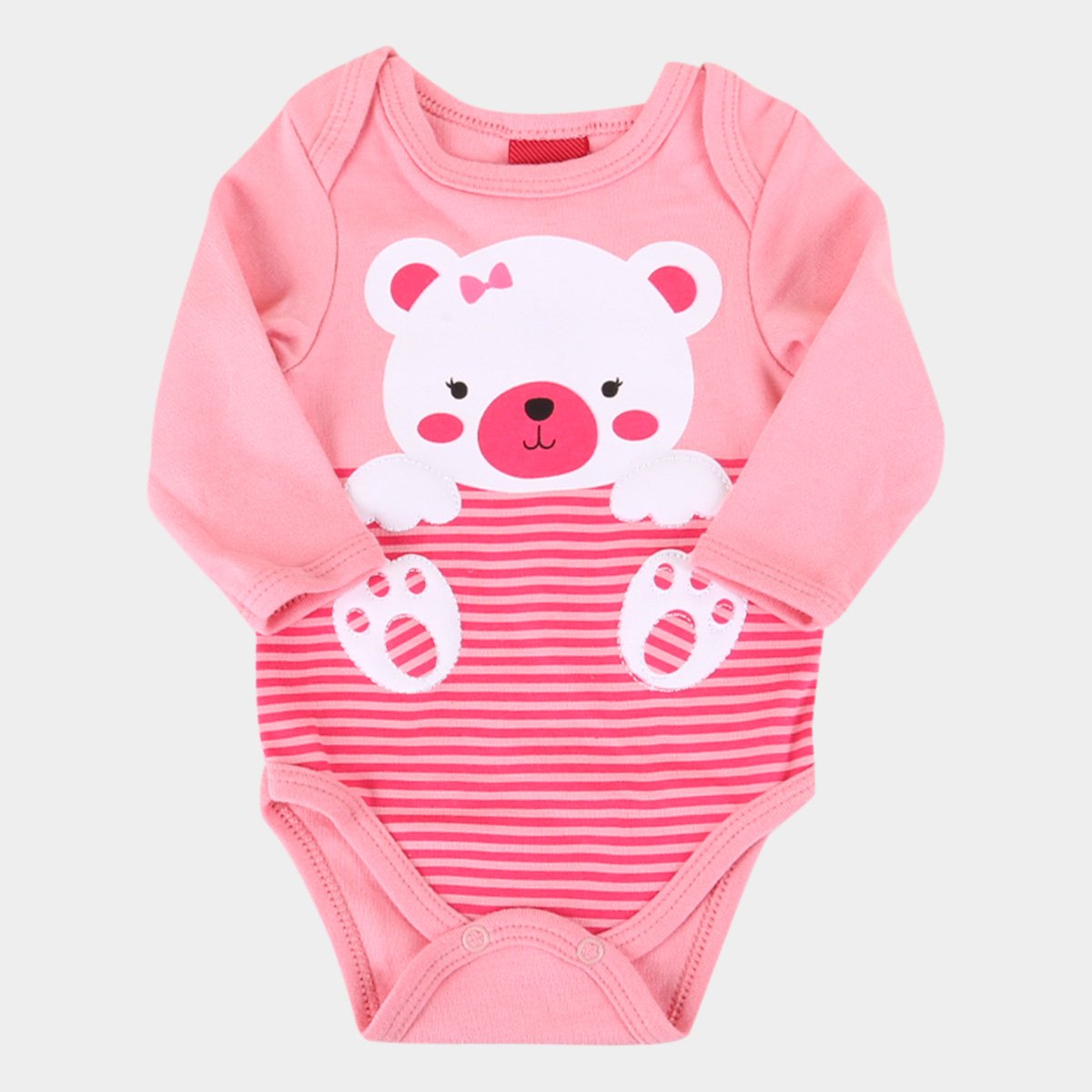 Body Bebê Kyly Manga Longa Feminino - Rosa Menor preço em Body Bebê Kyly Manga Longa Feminino - Rosa