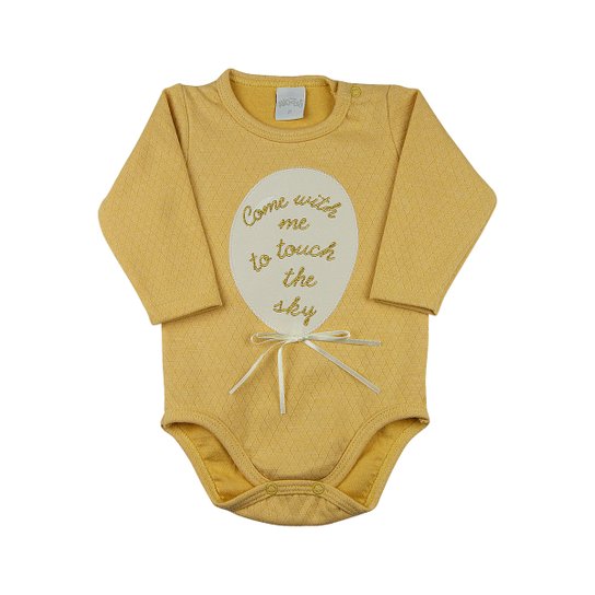 Body Bebê Malha Matelassê Vintage Come With Ano Zero - Amarelo