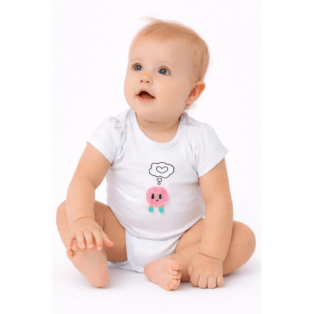 Body Bebê Menina Acho que Vi um Monstrinho Alphabeto Branco