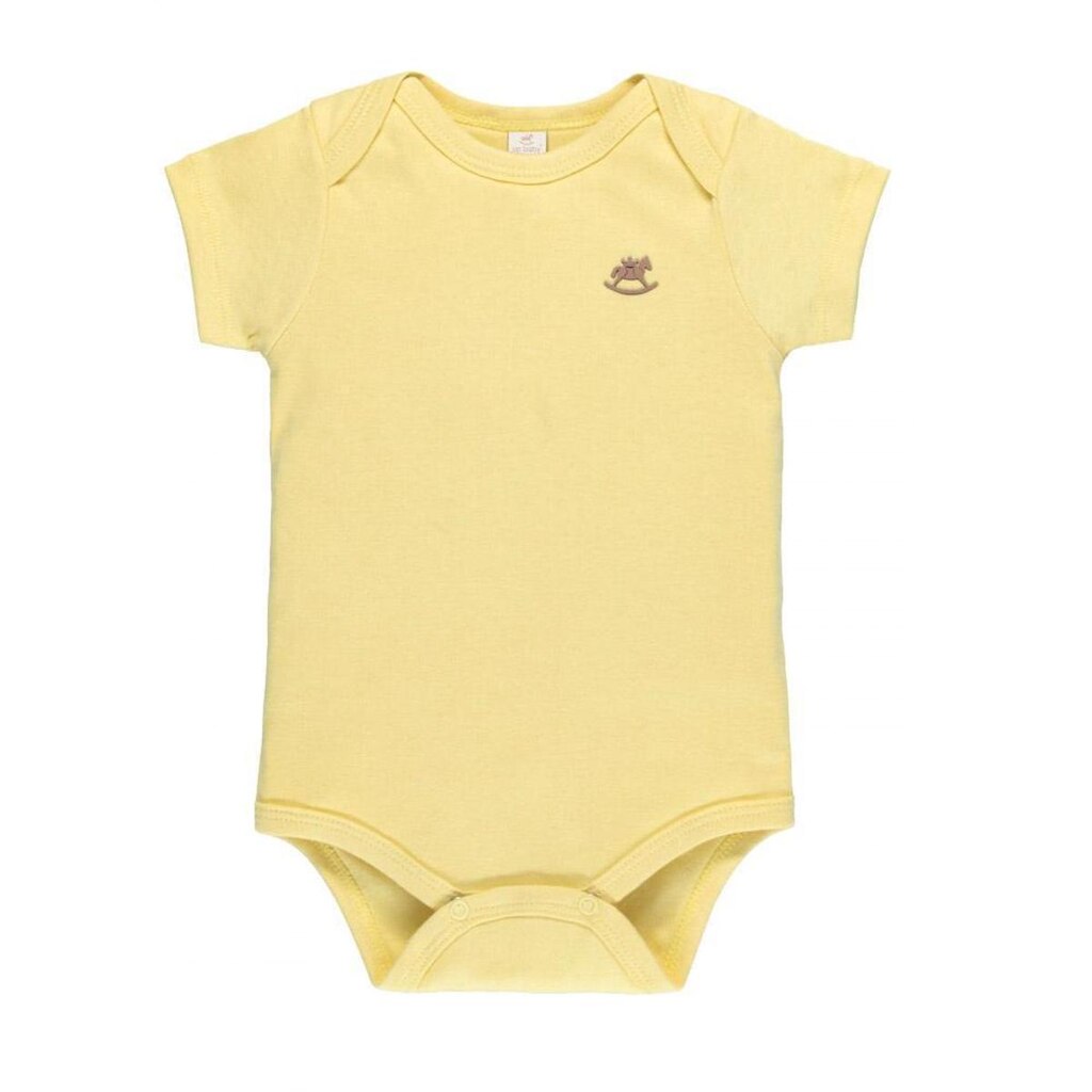Body Bebê Menina Básico Suedine Amarelo Up Baby