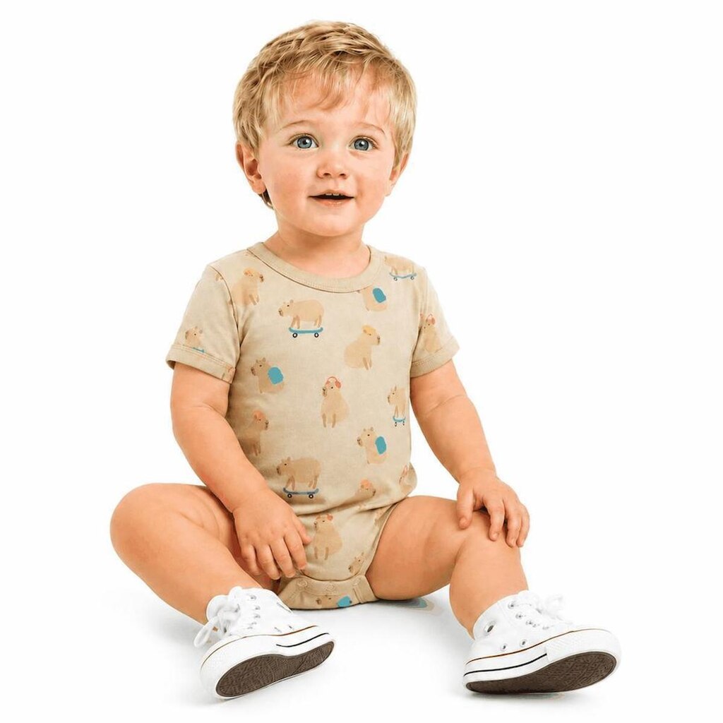 Body Bebê Menino Bicho Interessante Alphabeto Pacoquinha