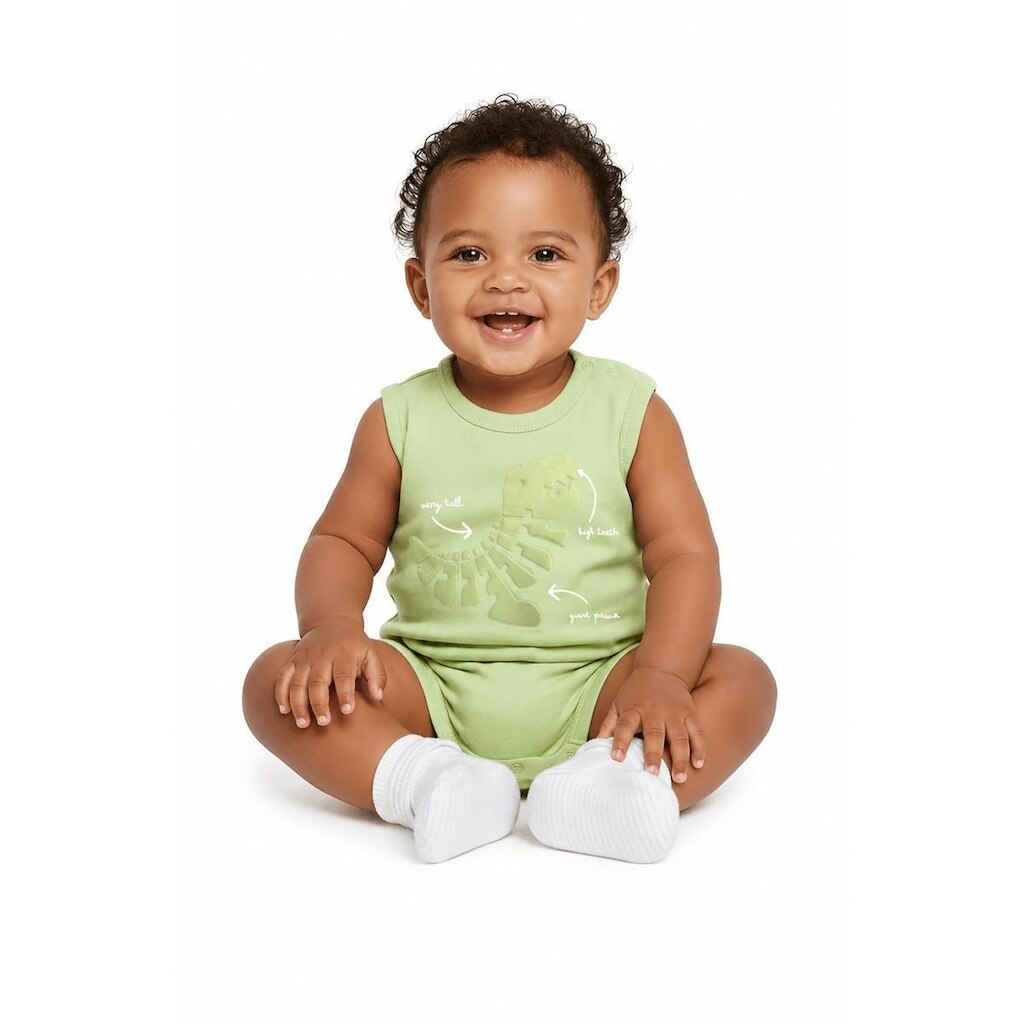 Body Bebê Menino Dino Alphabeto