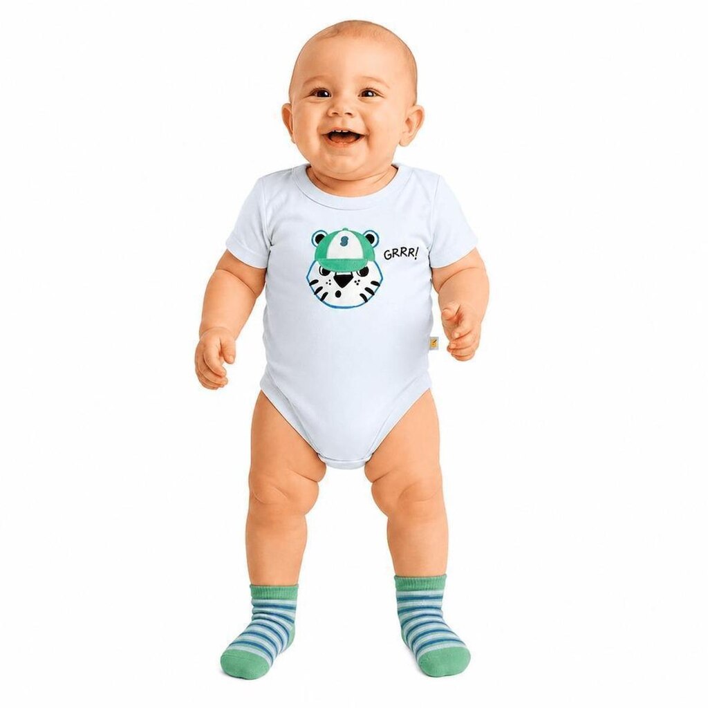 Body Bebê Menino Esporte Clube Alphabeto Branco