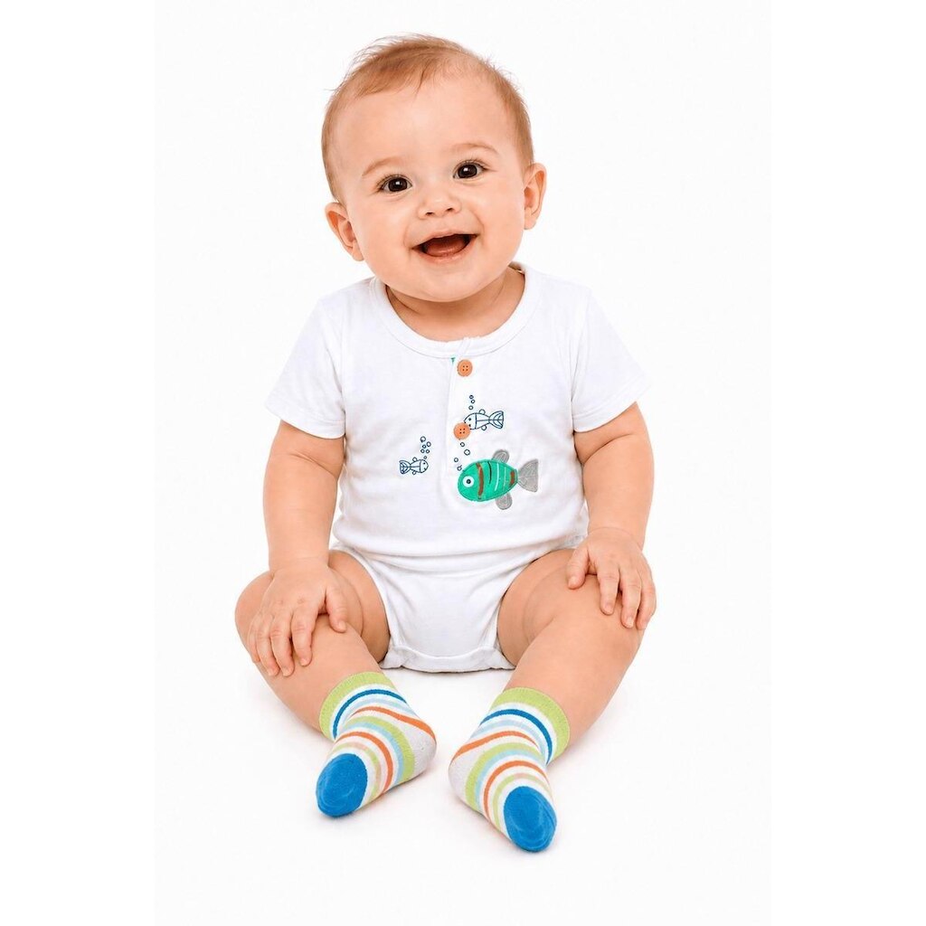 Body Bebê Menino Explorador dos 7 Mares Alphabeto Branco