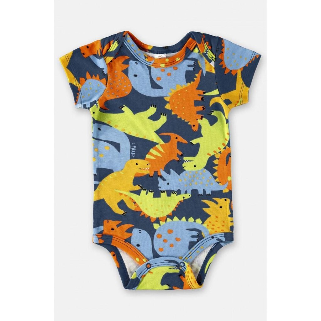 Body Bebê Menino Manga Curta Estampado Dino Up Baby