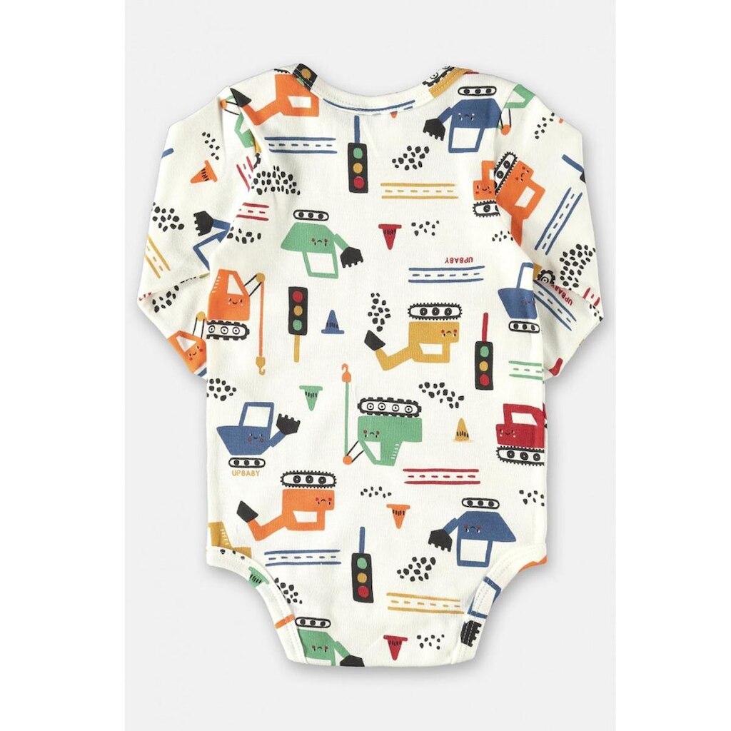 Body Bebê Menino Manga Longa Estampado Máquinas Up Baby