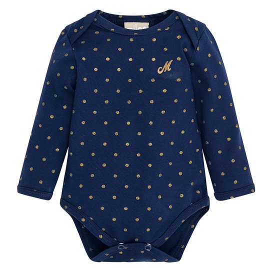 Body Bebê Milon Manga Longa Feminino - Marinho