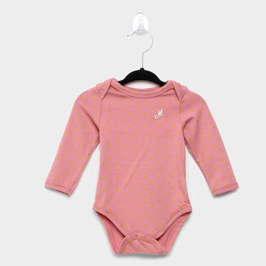 Body Bebê Milon Manga Longa Feminino - Rosa