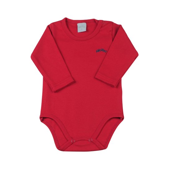 Body Bebê Suedine Básico Ano Zero - Vermelho