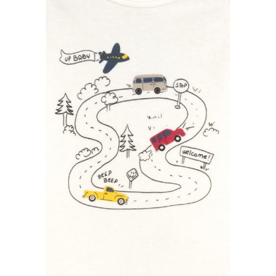 Body Bebê Suedine Up Baby Masculino - Branco