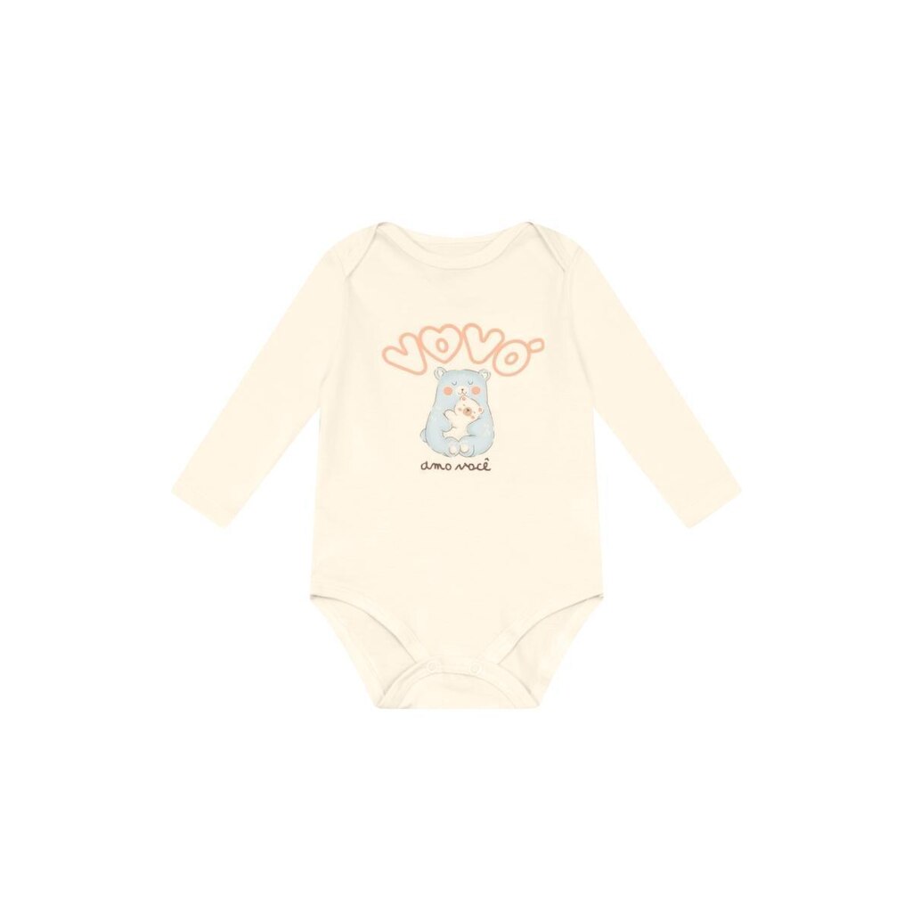 Body bebê unissex em cotton Brandili Baby