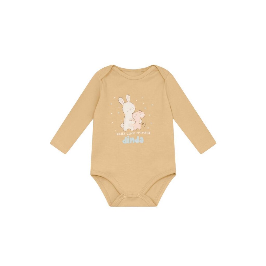 Body bebê unissex em cotton Brandili Baby